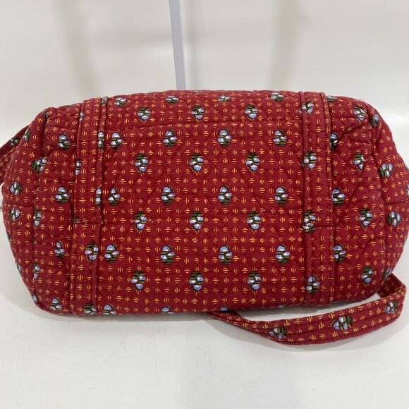 Vera Bradley Large Tote Shoulder Zip Travel Bag Red Provincial 22” X 12” - Picture 9 of 12